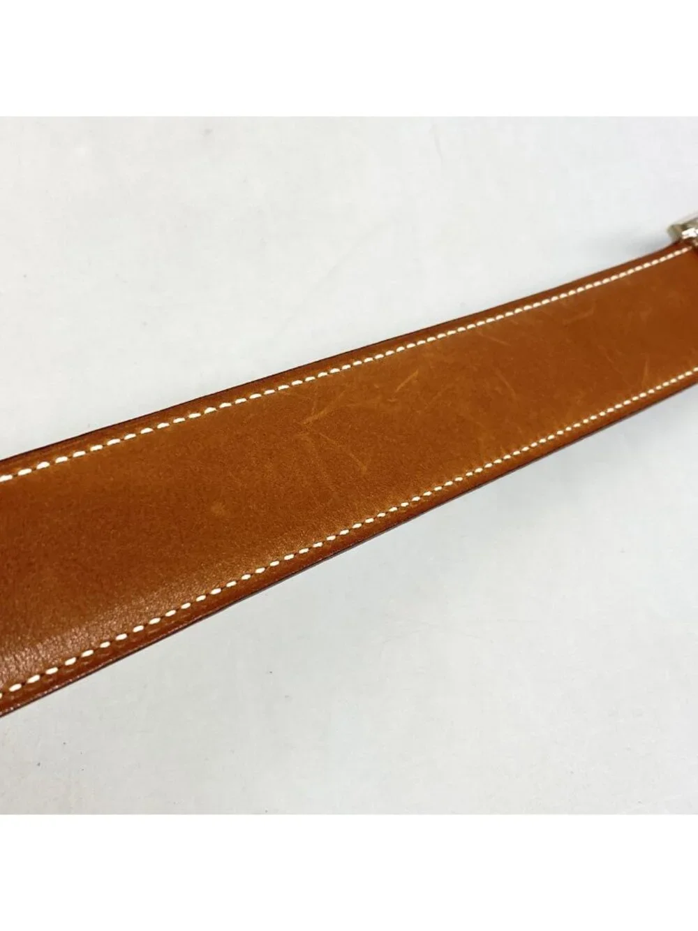 Hermes Belt Constance Box Calf Barenia Fauve Blue Navy Silver